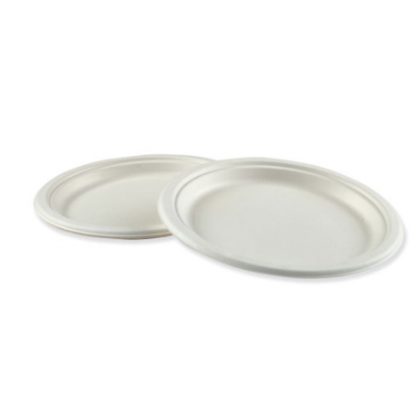 Boardwalk Bagasse Molded Fiber Dinnerware, Plate, 9"D, 500/Carton