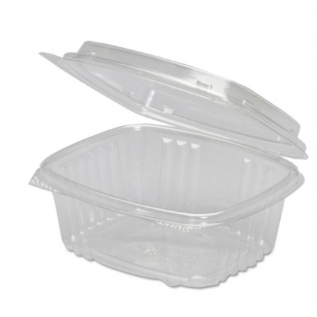 Genpak Clear Hinged Deli Container, Plastic, 12 oz, 5-3/8 x 4-1/2 x 2-1/2, 200/Carton