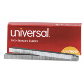 universal Standard Chisel Point Staples, 0.25" Leg, 0.5" Crown, Steel, 5,000/Box