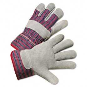 Anchor Leather Palm Work Gloves, Gray/Blue/White, Large, 12 Pairs